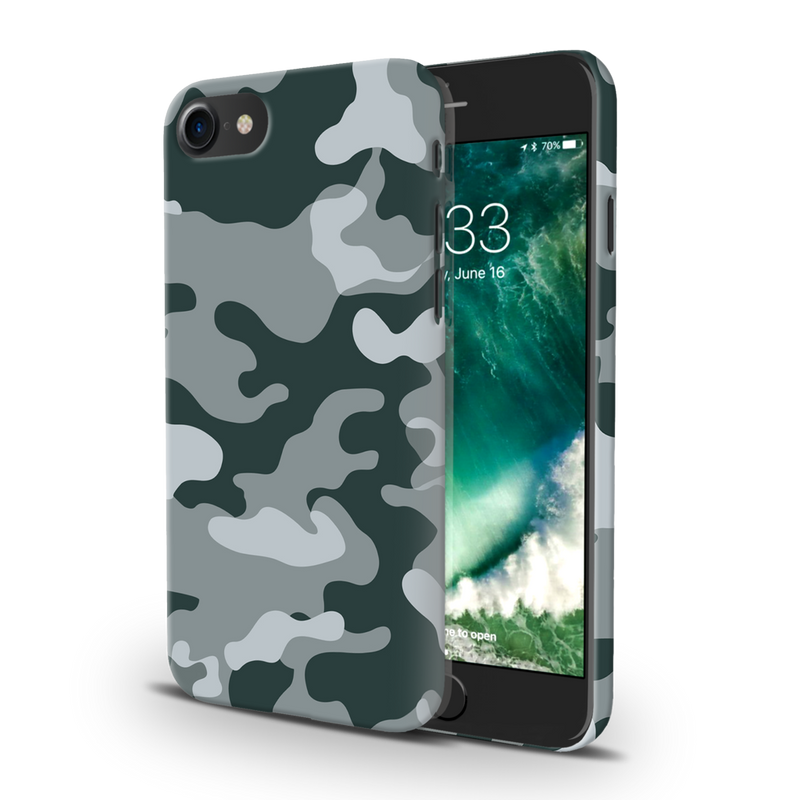 Olive Green and White Camouflage Printed Slim Cases and Cover for iPhone 7