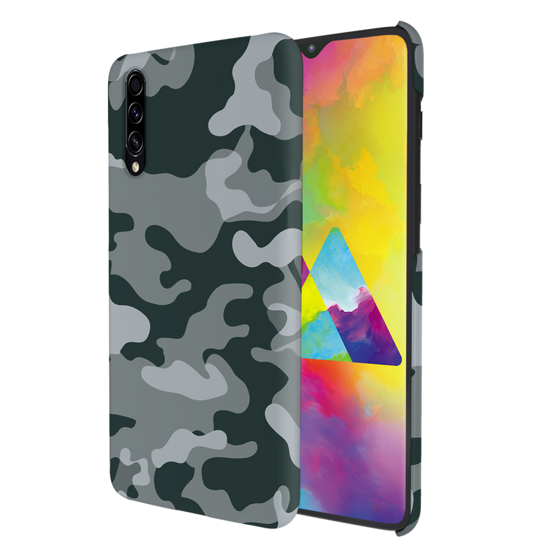 Olive Green and White Camouflage Printed Slim Cases and Cover for Galaxy A30S
