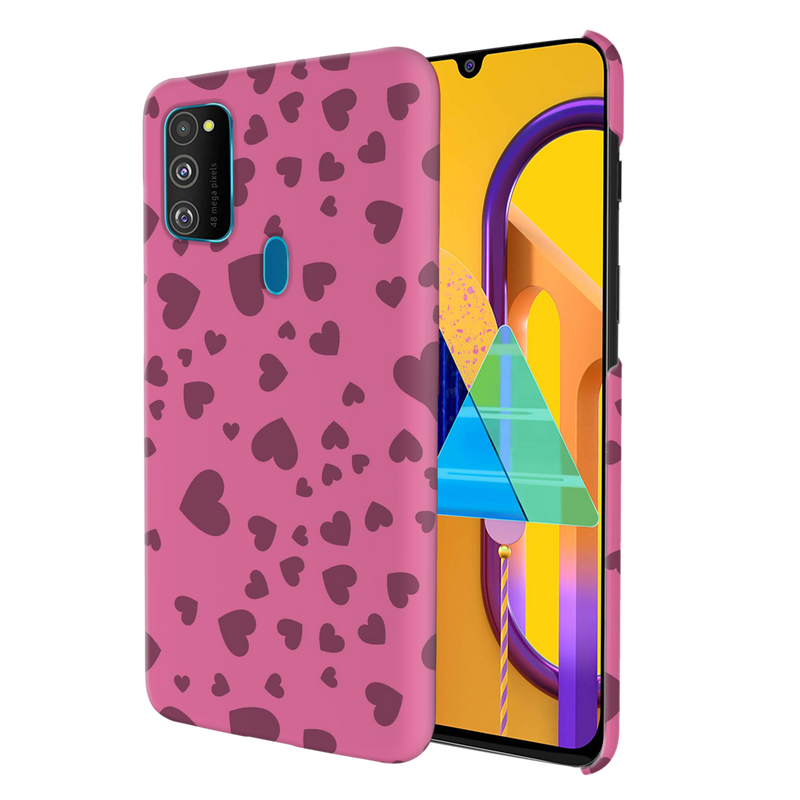 Pink Hearts Printed Slim Cases and Cover for Galaxy M30S