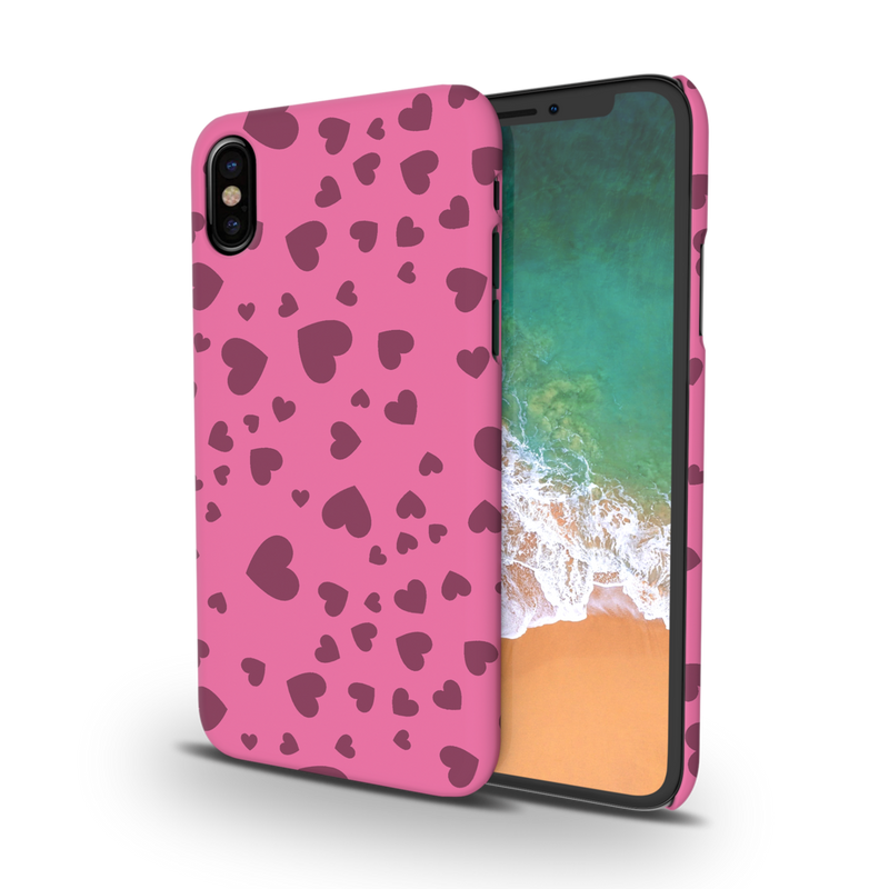 Pink Hearts Printed Slim Cases and Cover for iPhone X