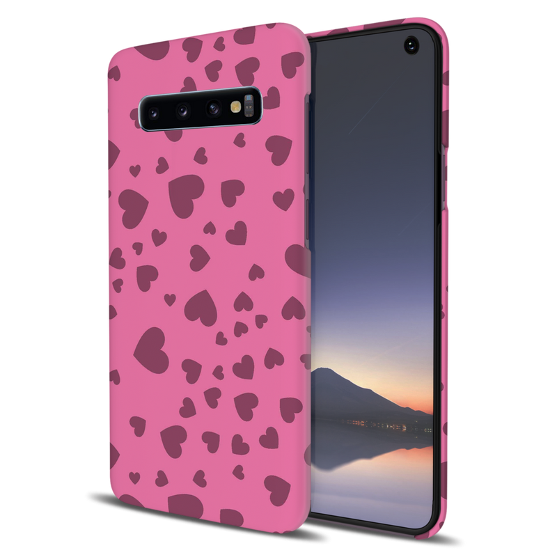 Pink Hearts Printed Slim Cases and Cover for Galaxy S10