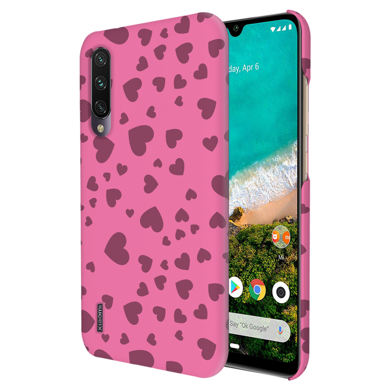 Pink Hearts Printed Slim Cases and Cover for Redmi A3
