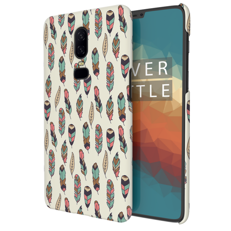 Feather pattern Printed Slim Cases and Cover for OnePlus 6