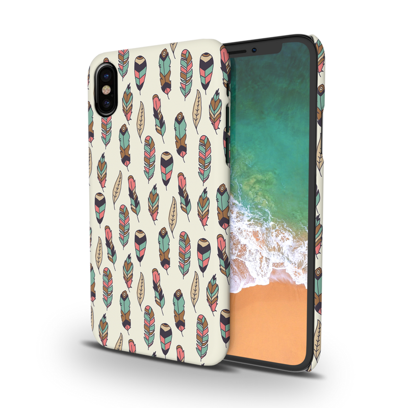 Feather pattern Printed Slim Cases and Cover for iPhone XS