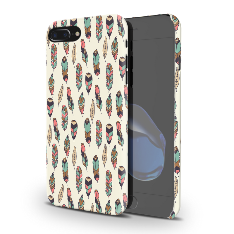 Feather pattern Printed Slim Cases and Cover for iPhone 8 Plus