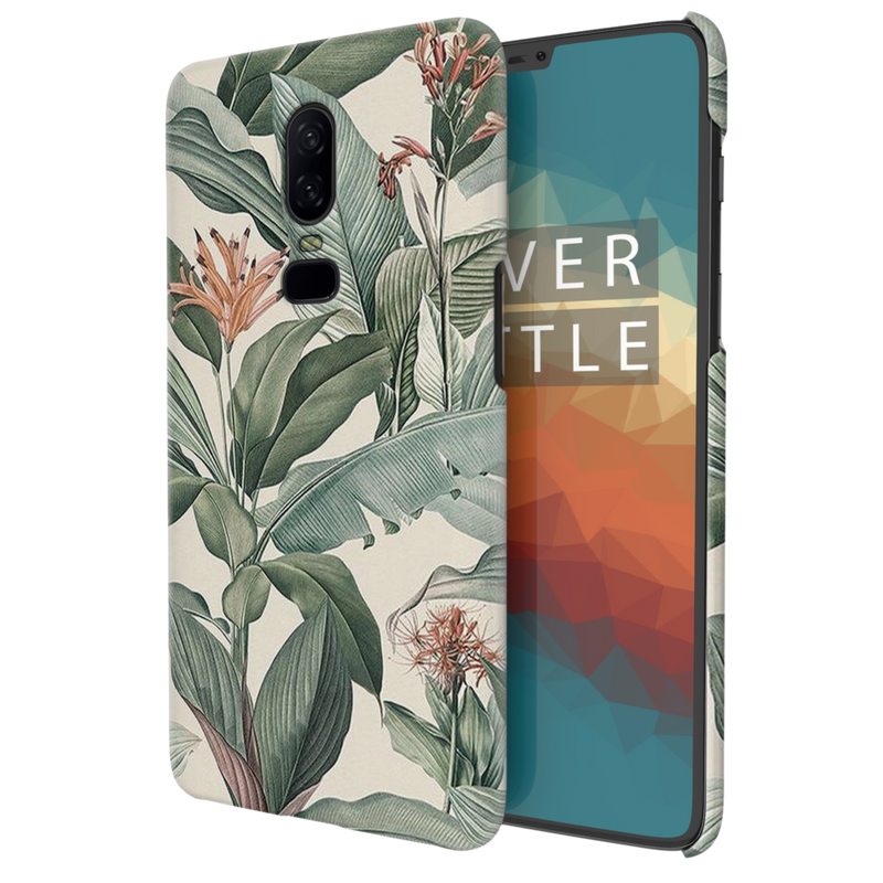 Green Leafs Printed Slim Cases and Cover for OnePlus 6
