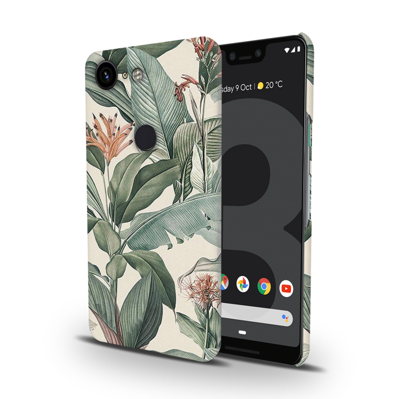 Green Leafs Printed Slim Cases and Cover for Pixel 3XL