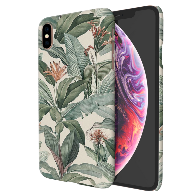 Green Leafs Printed Slim Cases and Cover for iPhone XS Max