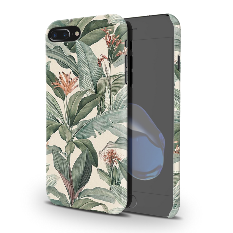 Green Leafs Printed Slim Cases and Cover for iPhone 8 Plus