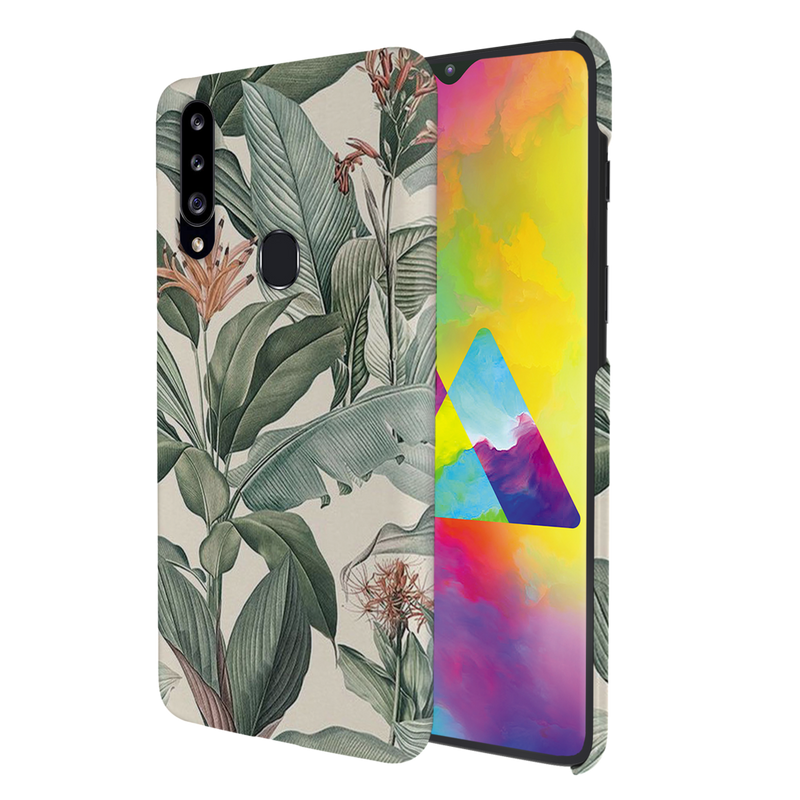 Green Leafs Printed Slim Cases and Cover for Galaxy A20S