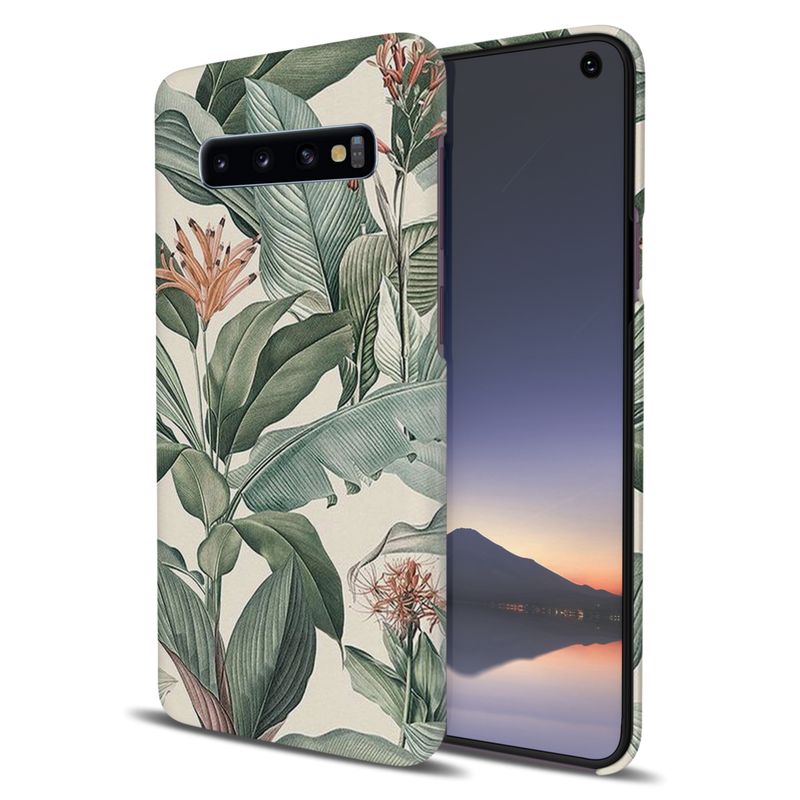 Green Leafs Printed Slim Cases and Cover for Galaxy S10