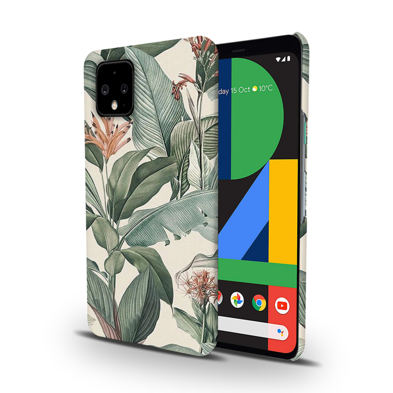 Green Leafs Printed Slim Cases and Cover for Pixel 4