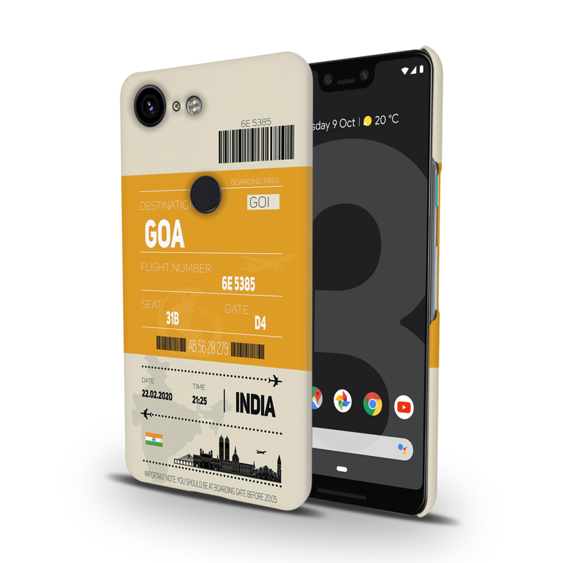 Goa ticket Printed Slim Cases and Cover for Pixel 3