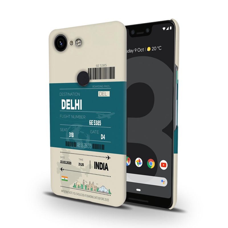 Delhi ticket Printed Slim Cases and Cover for Pixel 3