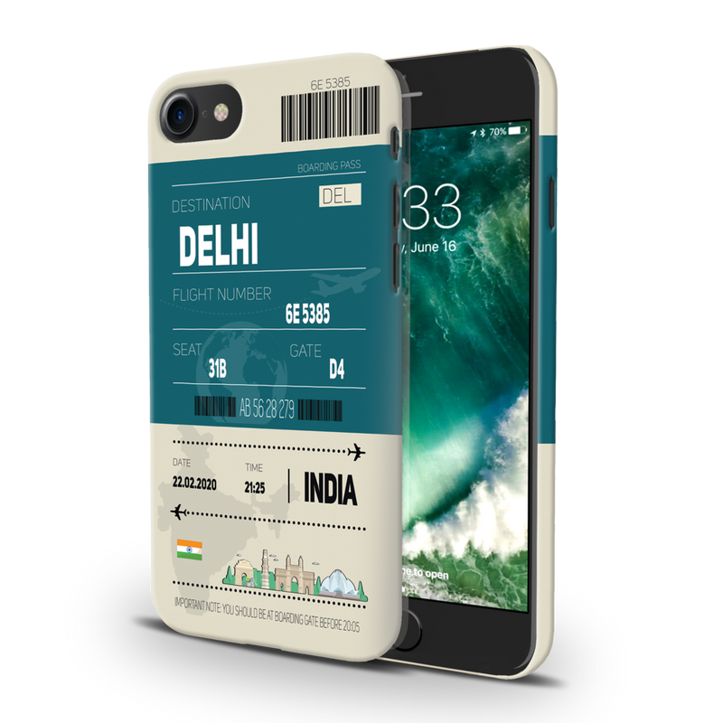 Delhi ticket Printed Slim Cases and Cover for iPhone 8