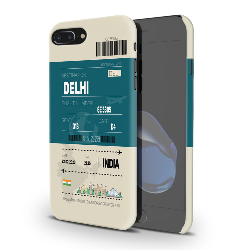 Delhi ticket Printed Slim Cases and Cover for iPhone 8 Plus
