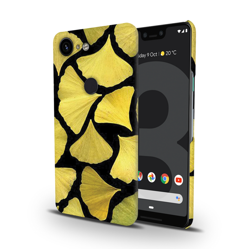 Yellow Leafs Printed Slim Cases and Cover for Pixel 3