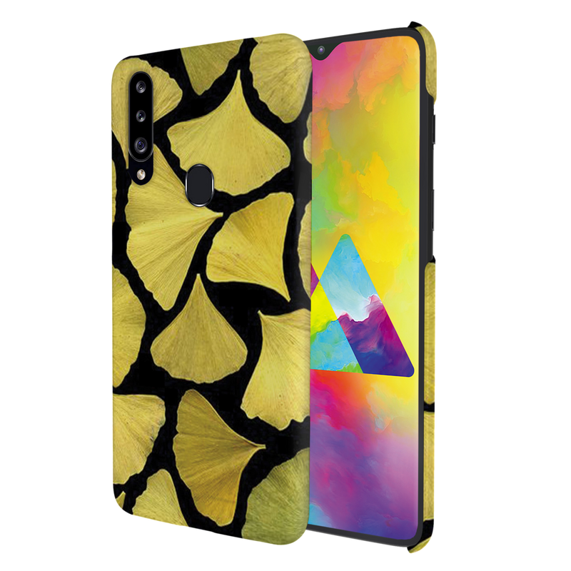 Yellow Leafs Printed Slim Cases and Cover for Galaxy A20S