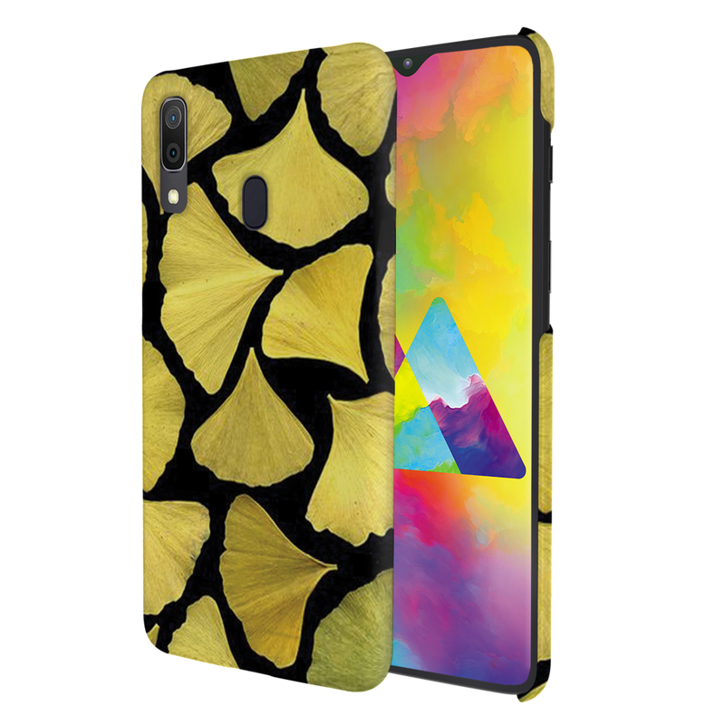 Yellow Leafs Printed Slim Cases and Cover for Galaxy A20