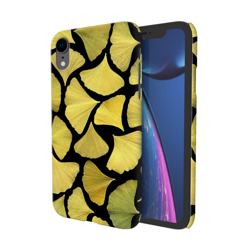 Yellow Leafs Printed Slim Cases and Cover for iPhone XR