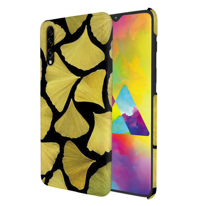 Yellow Leafs Printed Slim Cases and Cover for Galaxy A50