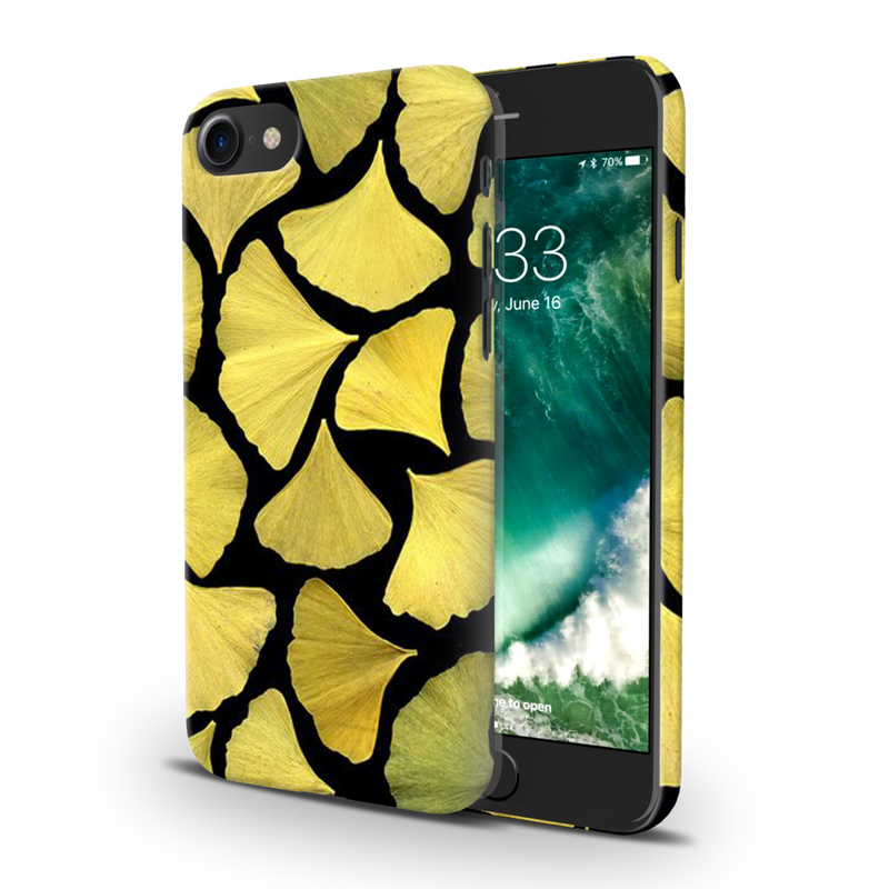 Yellow Leafs Printed Slim Cases and Cover for iPhone 8