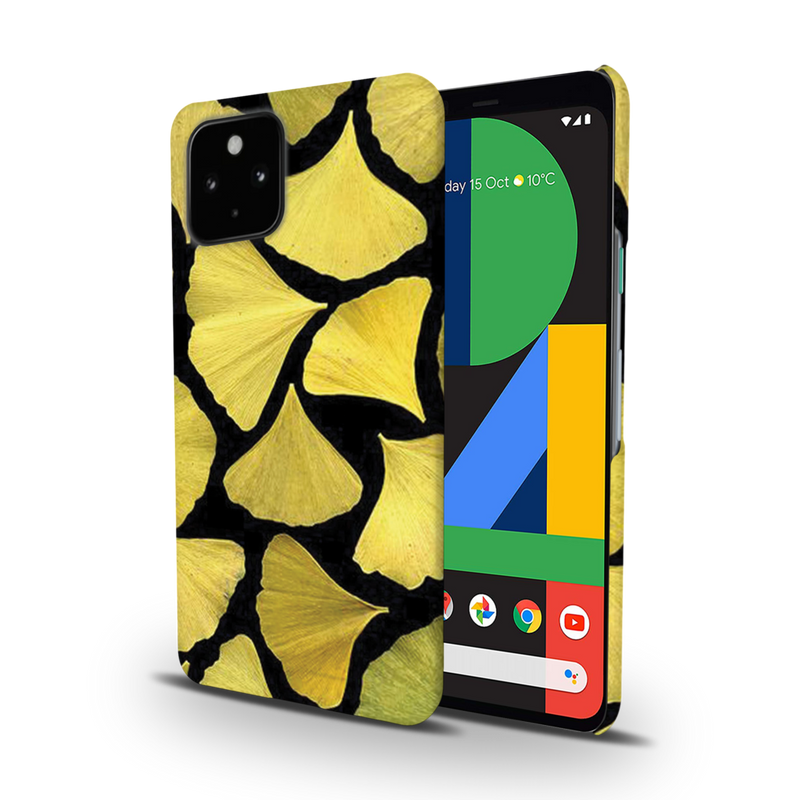 Yellow Leafs Printed Slim Cases and Cover for Pixel 4A