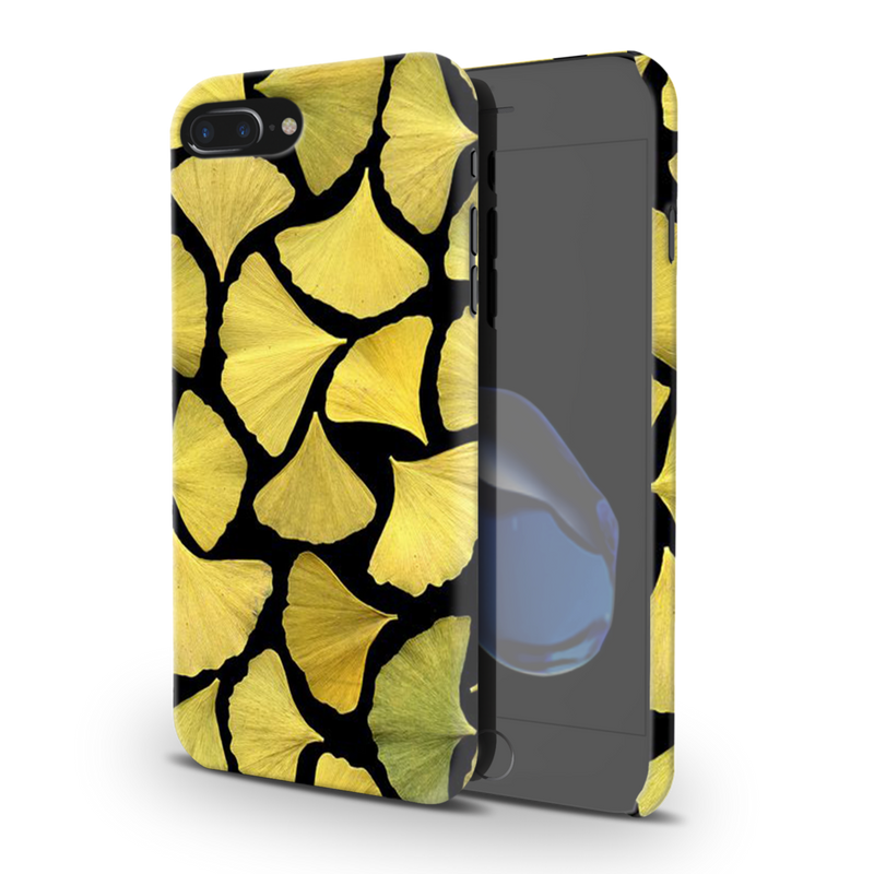 Yellow Leafs Printed Slim Cases and Cover for iPhone 8 Plus