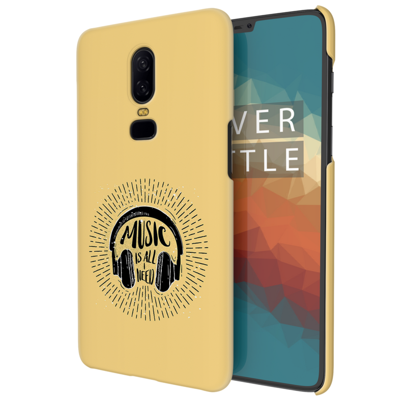 Music is all i need Printed Slim Cases and Cover for OnePlus 6