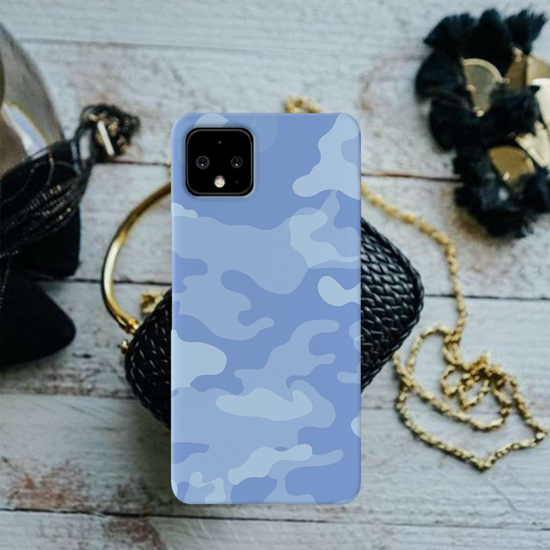 Blue and White Camouflage Printed Slim Cases and Cover for Pixel 4 XL