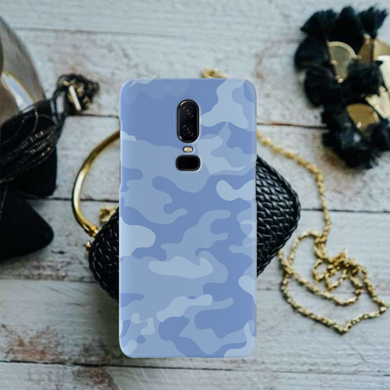 Blue and White Camouflage Printed Slim Cases and Cover for OnePlus 6