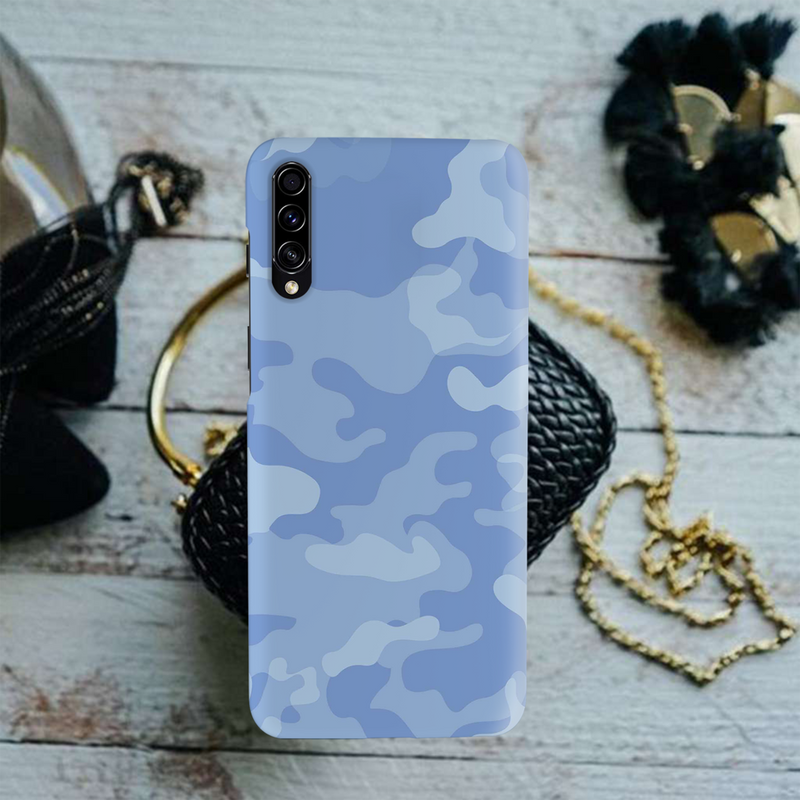 Blue and White Camouflage Printed Slim Cases and Cover for Galaxy A30S