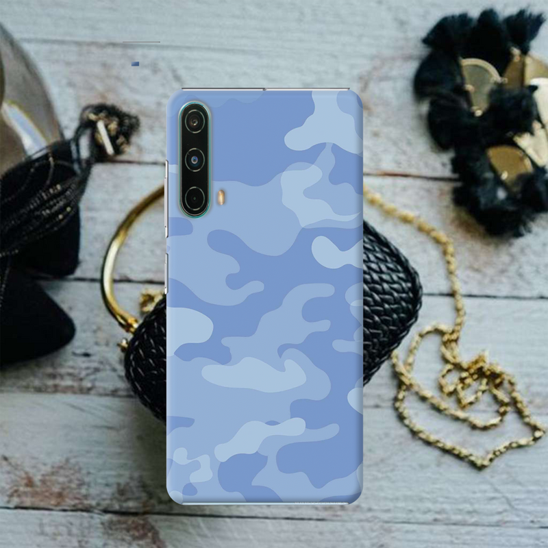 Blue and White Camouflage Printed Slim Cases and Cover for OnePlus Nord CE 5G