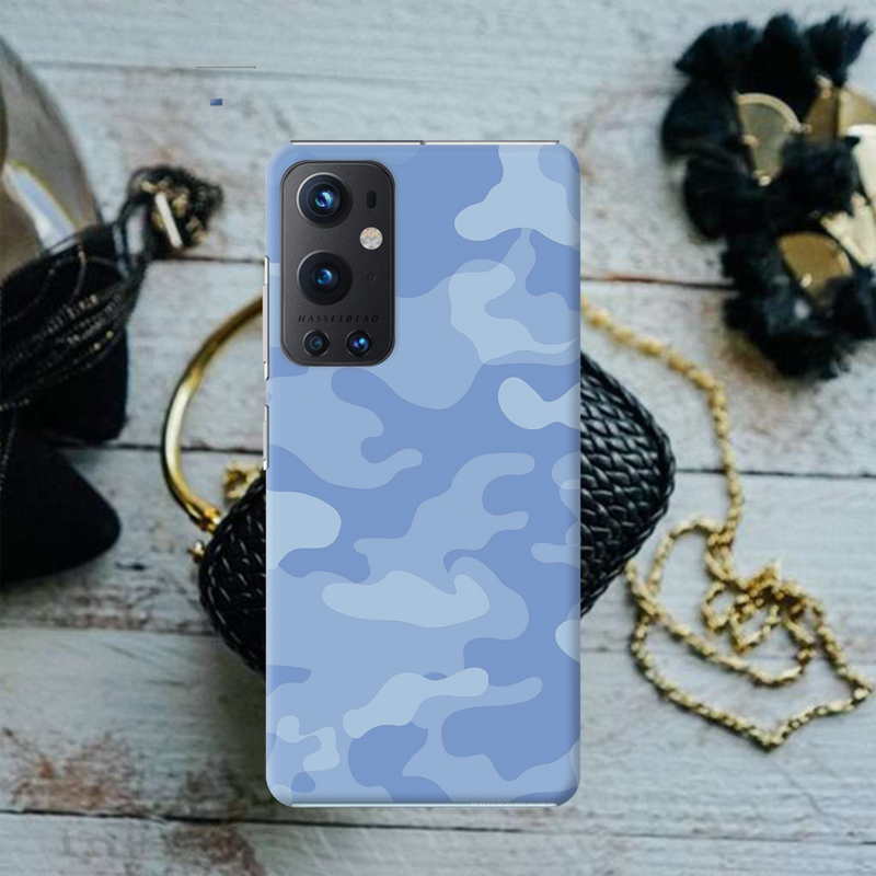 Blue and White Camouflage Printed Slim Cases and Cover for OnePlus 9 Pro