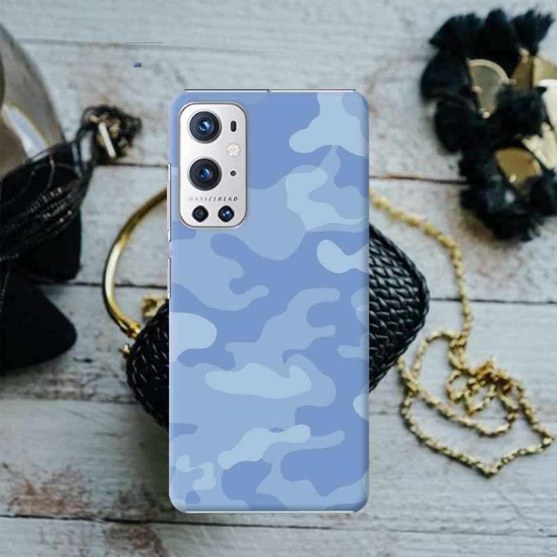 Blue and White Camouflage Printed Slim Cases and Cover for OnePlus 9R