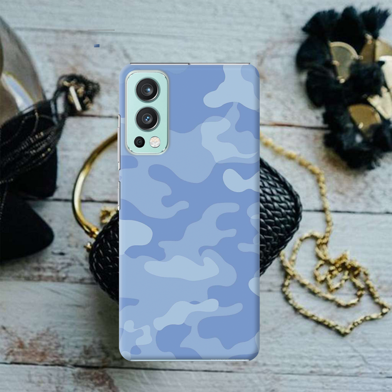 Blue and White Camouflage Printed Slim Cases and Cover for OnePlus Nord 2