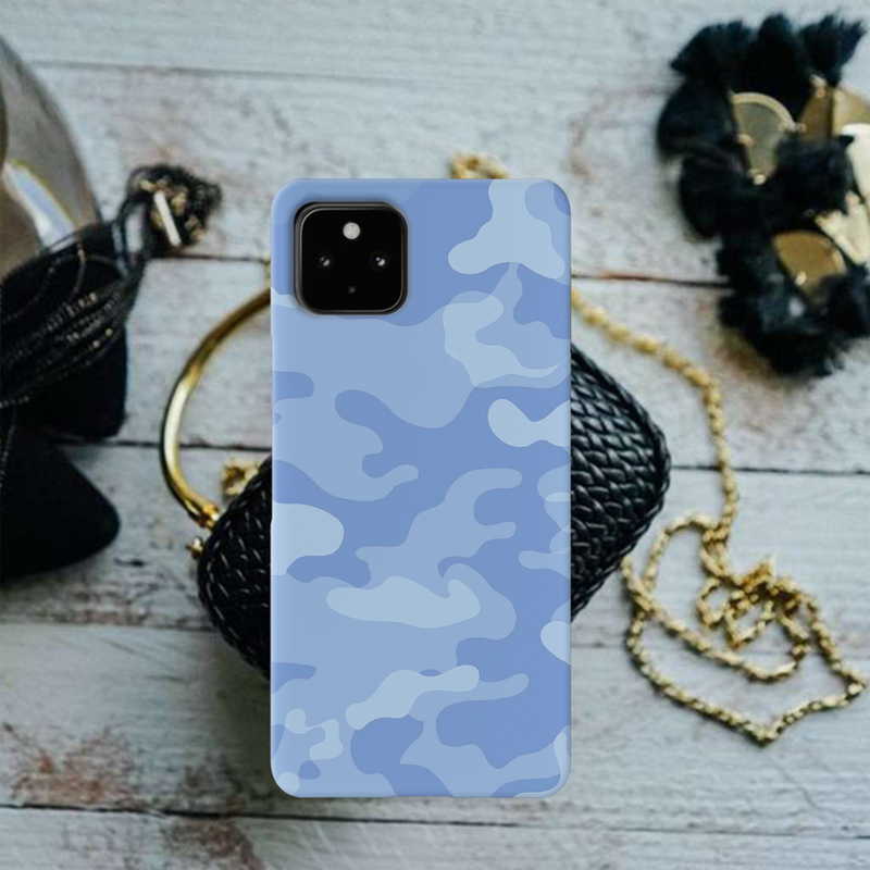 Blue and White Camouflage Printed Slim Cases and Cover for Pixel 4A