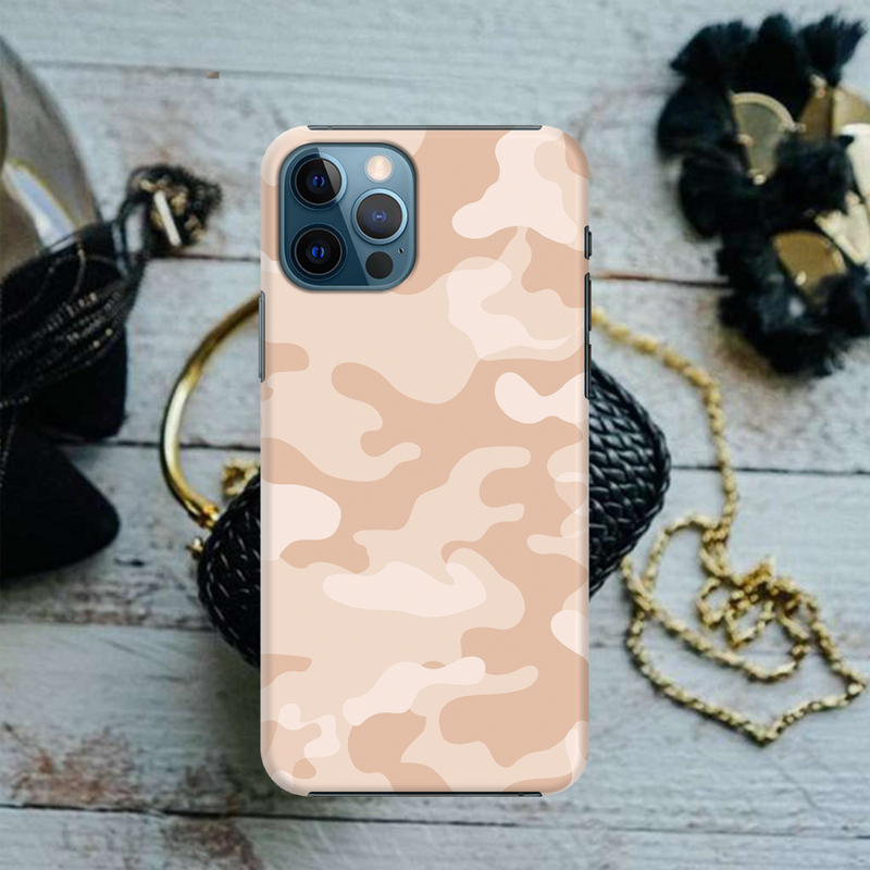 Cream and White Camouflage Printed Slim Cases and Cover for iPhone 12 Pro Max