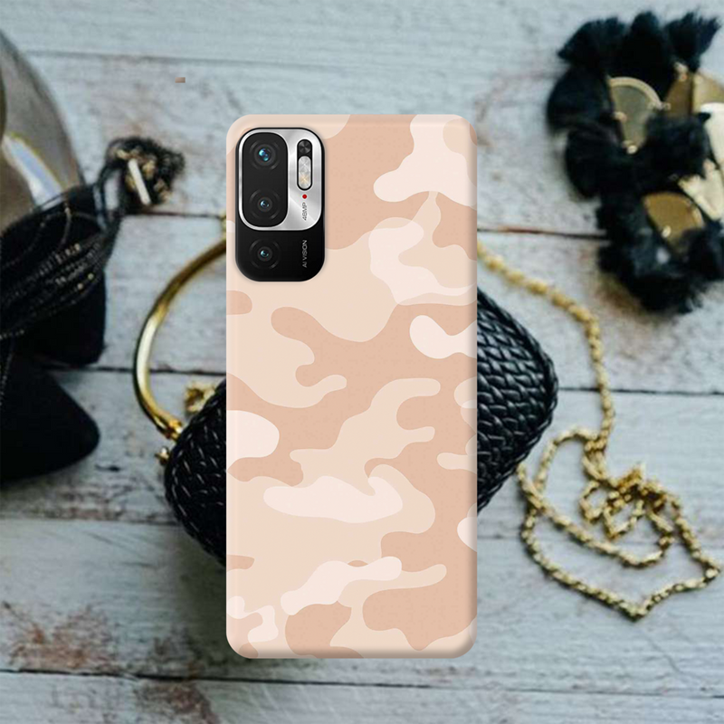 Cream and White Camouflage Printed Slim Cases and Cover for Redmi Note 10T