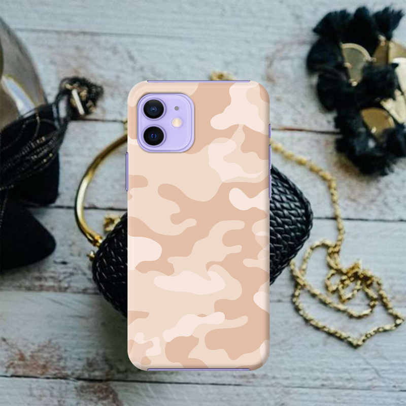 Cream and White Camouflage Printed Slim Cases and Cover for iPhone 12 Mini
