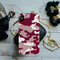 Maroon and White Camouflage Printed Slim Cases and Cover for iPhone XS