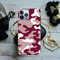 Maroon and White Camouflage Printed Slim Cases and Cover for iPhone 13 Pro