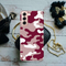 Maroon and White Camouflage Printed Slim Cases and Cover for Galaxy S21 Plus