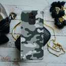 Olive Green and White Camouflage Printed Slim Cases and Cover for Redmi Note 9