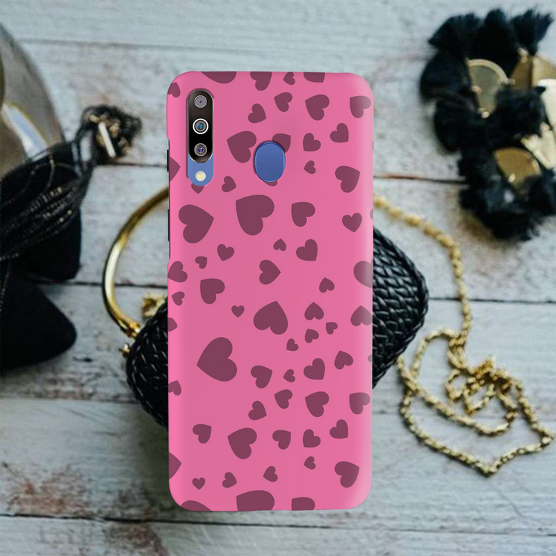 Pink Hearts Printed Slim Cases and Cover for Galaxy M30