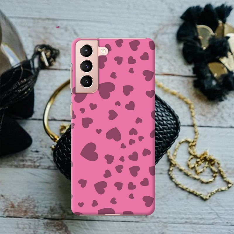 Pink Hearts Printed Slim Cases and Cover for Galaxy S21 Plus