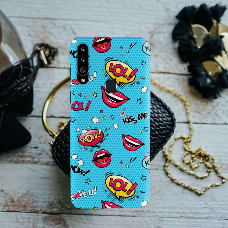 Kiss me Printed Slim Cases and Cover for Galaxy A20S