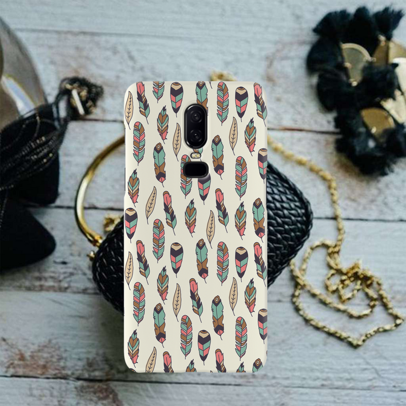 Feather pattern Printed Slim Cases and Cover for OnePlus 6