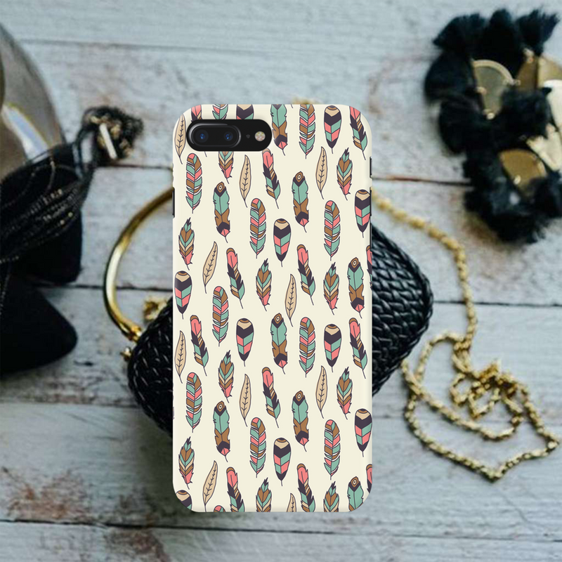 Feather pattern Printed Slim Cases and Cover for iPhone 8 Plus