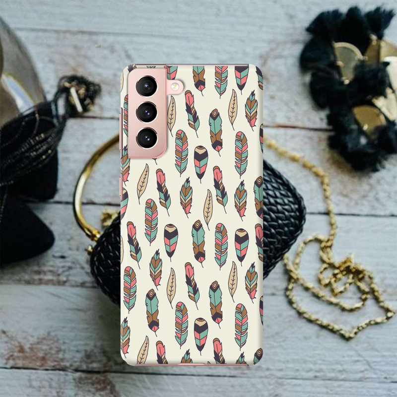 Feather pattern Printed Slim Cases and Cover for Galaxy S21 Plus